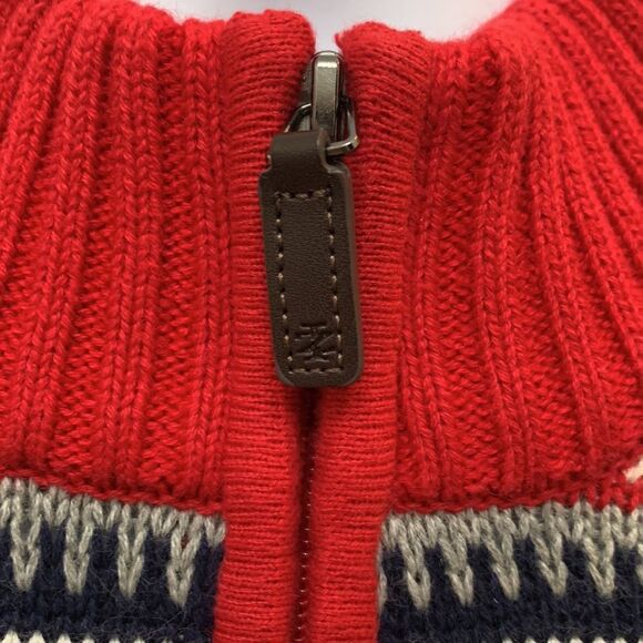 Izod XXL Zipper Front Red Blue White Gray Long Sleeve Winter Christmas Sweater - Picture 3 of 8